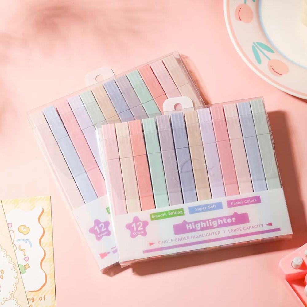 Pastel Highlighter Set Double Ended - Double Headed Highlighter Pens Stationary Supplies