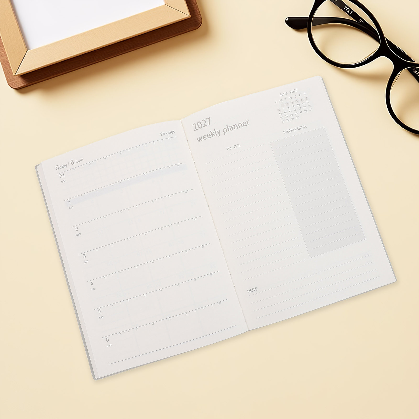 Spiral Bound Grid Notebook A5 - 2027 Professional Planner Notebook A5 Spiral