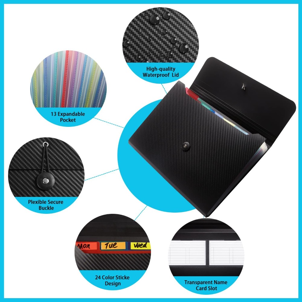 13 Pocket Expanding File Folde - Expandable Accordion File Folder 13 Pockets 评论和价格